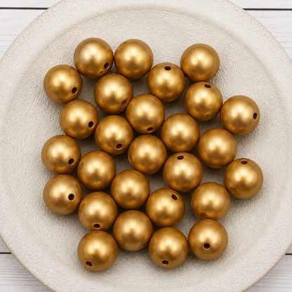 15mm Metallic Gold Beads