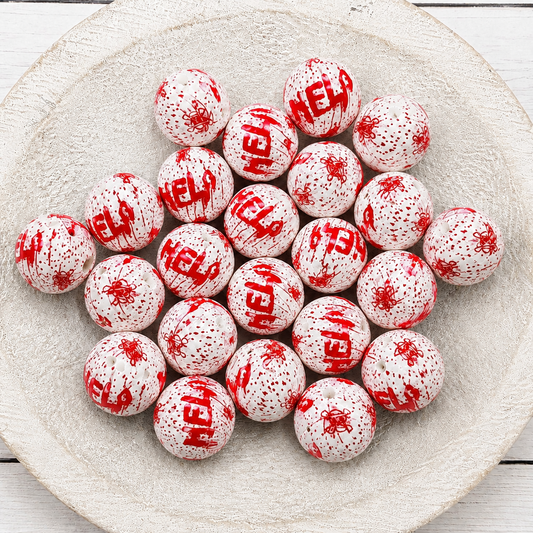 15mm Help Splatter Beads
