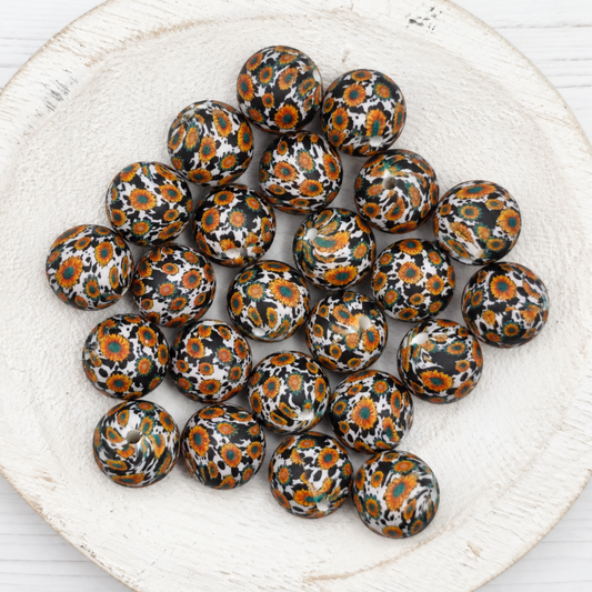 15mm Sunflower Cow Beads