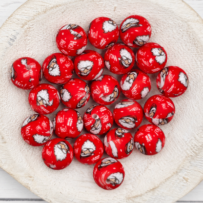 15mm Christmas Print Beads