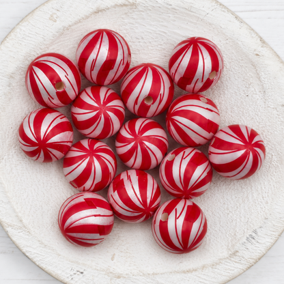 20mm Christmas Print Beads