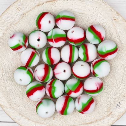 15mm Christmas Print Beads