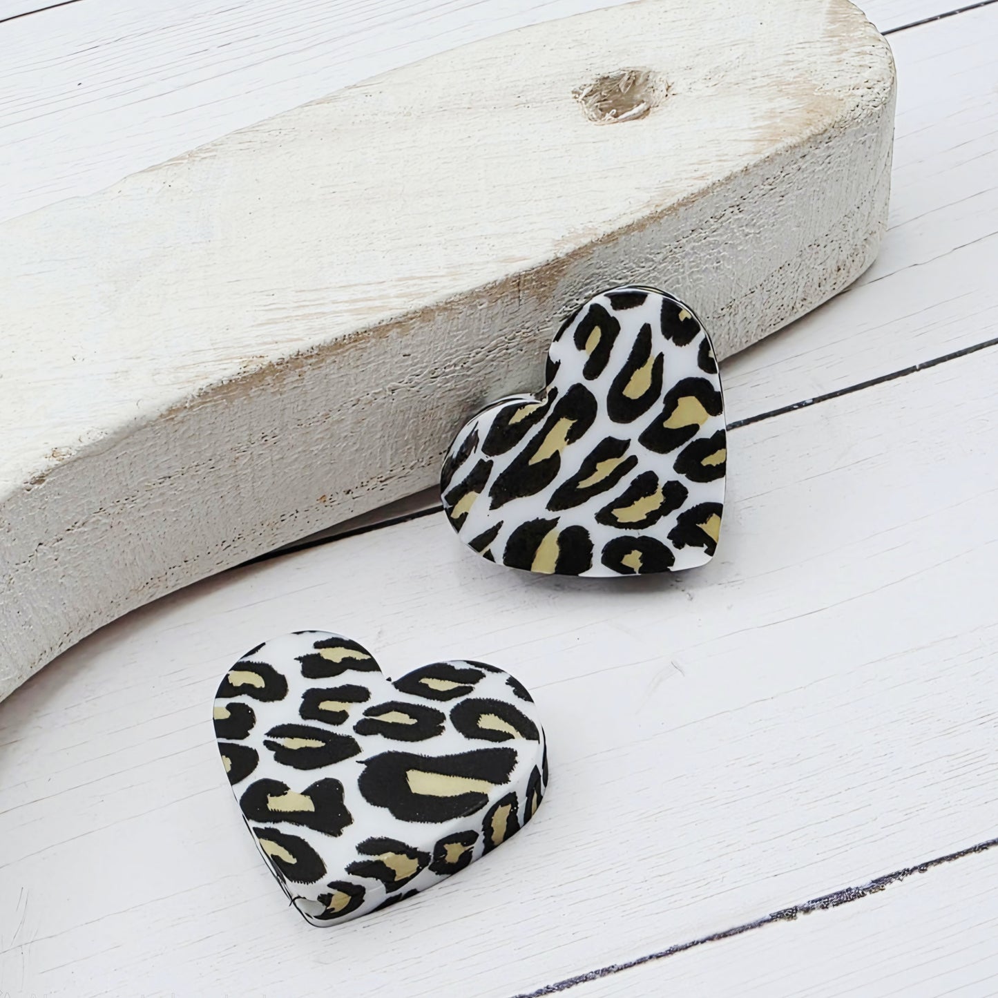 Leopard Heart Focal Bead