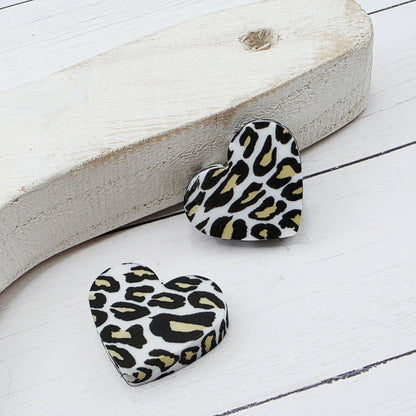 Leopard Heart Focal Bead
