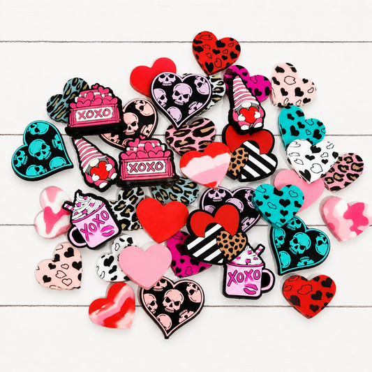 Valentine's Day Silicone Focal Bead Mix