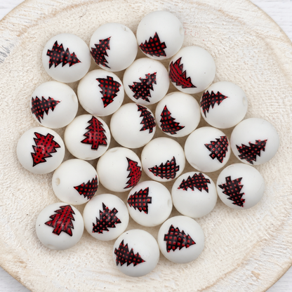 15mm Christmas Print Beads