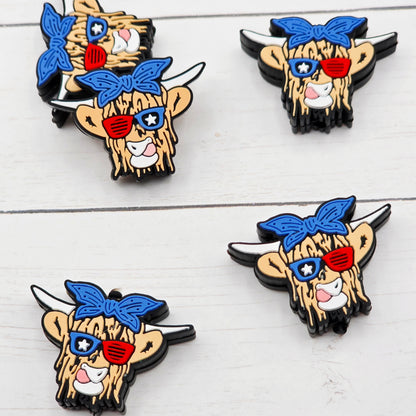 USA Highland Cow Focal Beads