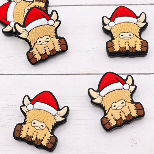 Highland Cow Santa Focal Beads