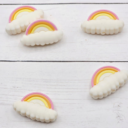 Rainbow Cloud Focal Bead, Pink Peach Yellow