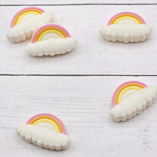 Rainbow Cloud Focal Bead, Pink Peach Yellow