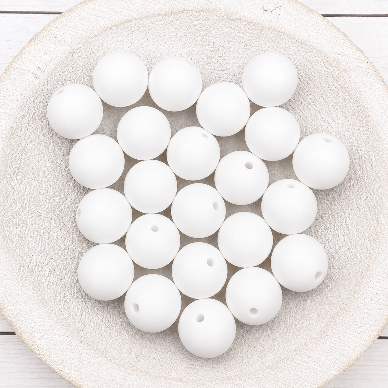 15mm White Beads