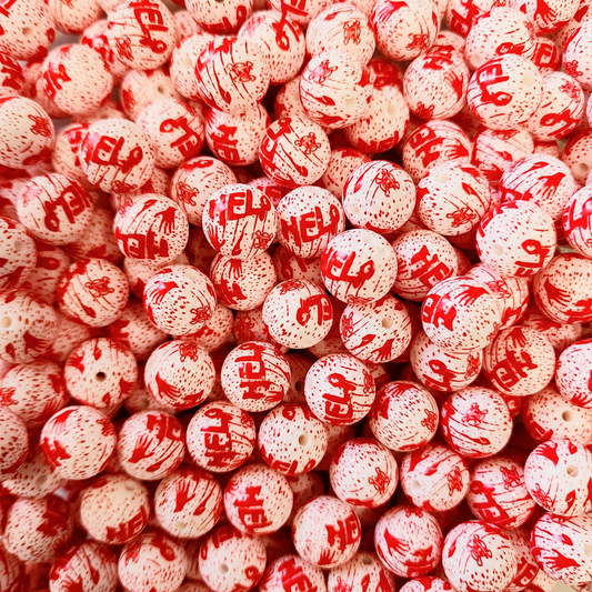 15mm Help Splatter Beads