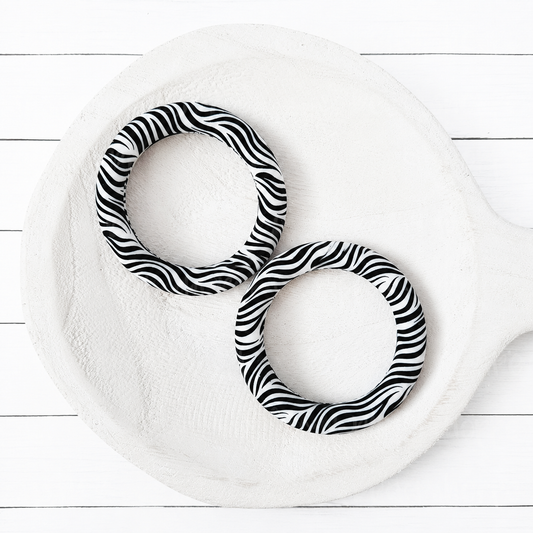 65mm Zebra Print Silicone Ring