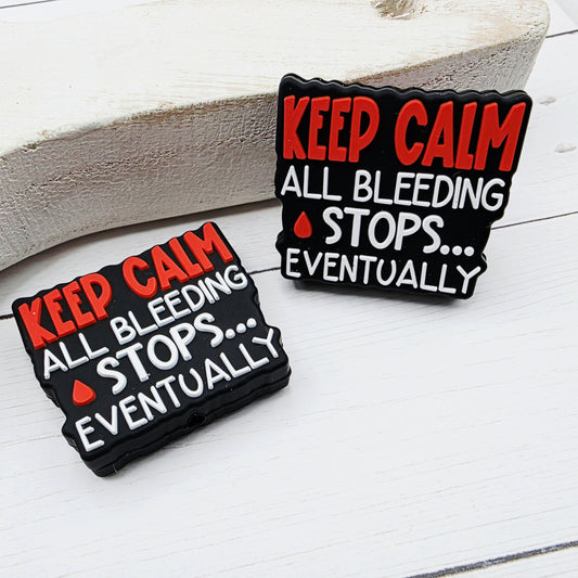 Keep Calm Silicone Focal Bead