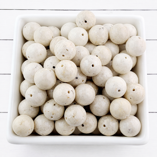 Ivory Stone Beads 12mm