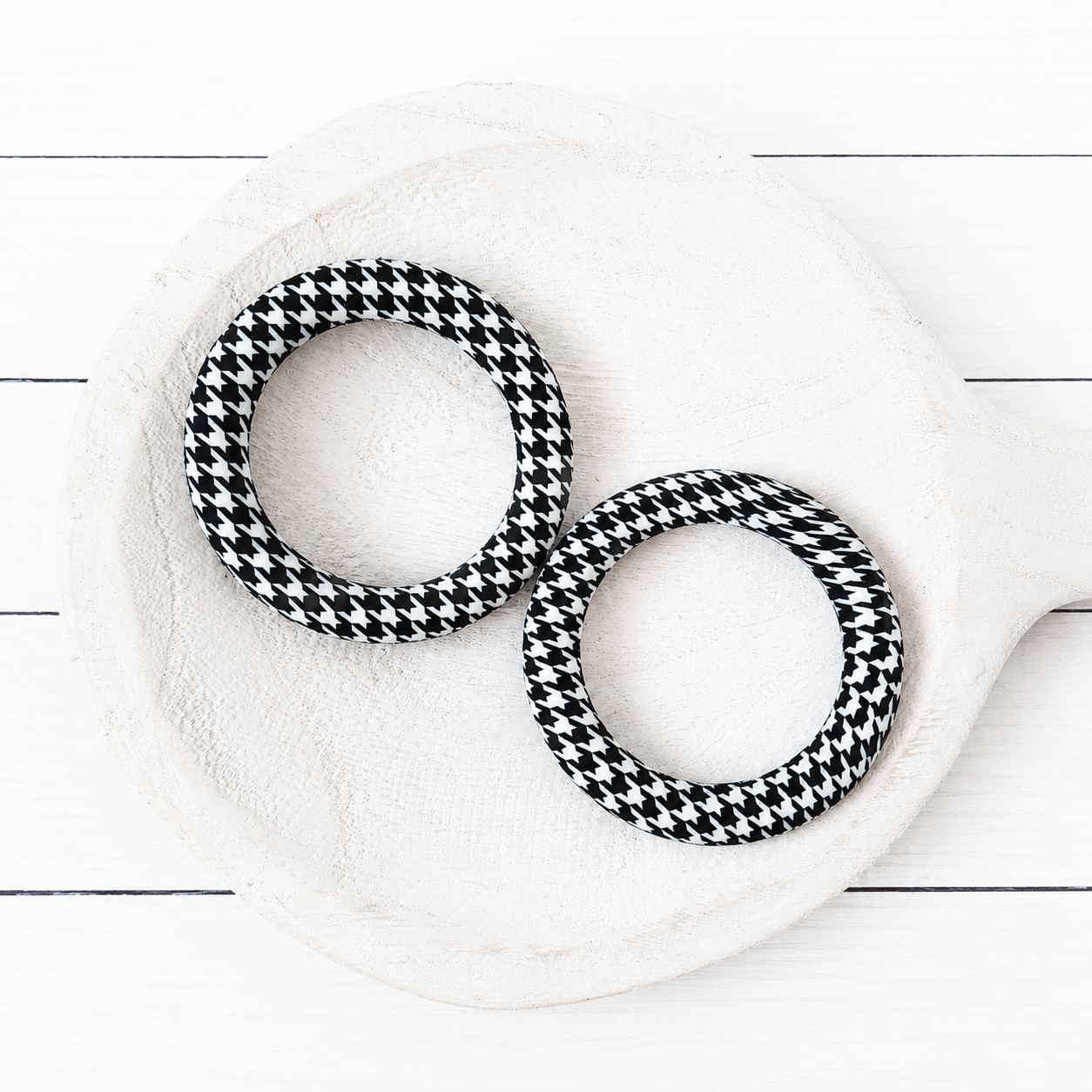 65mm Houndstooth Print Silicone Ring