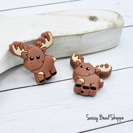 Brown Moose Focal Bead