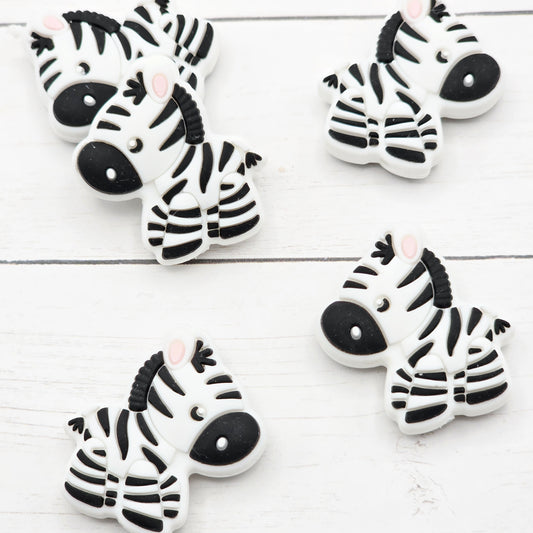 Zebra Silicone Beads