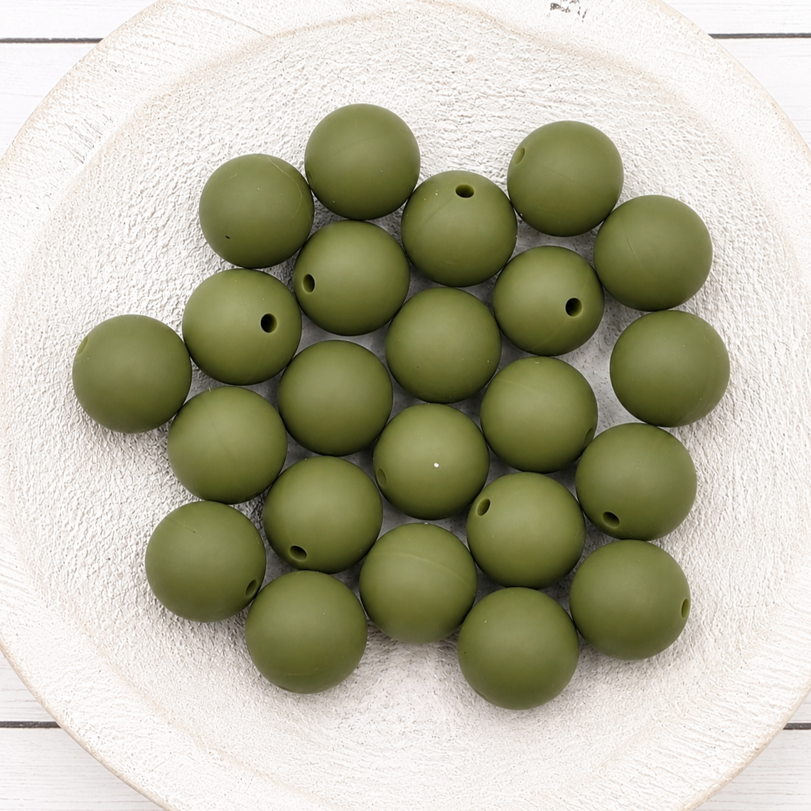 15mm Army Green Beads
