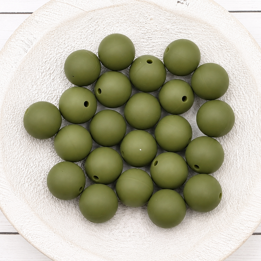 15mm Army Green Beads