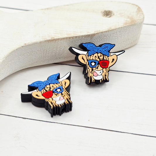 USA Highland Cow Focal Beads