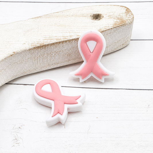 Light Pink Ribbon Focal Bead