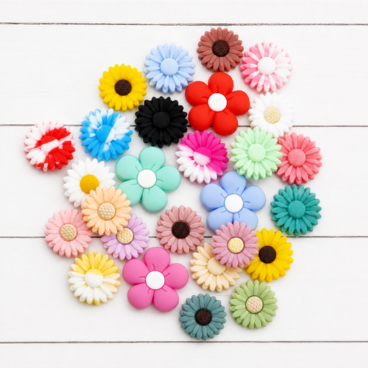 Flower Silicone Focal Bead Mix