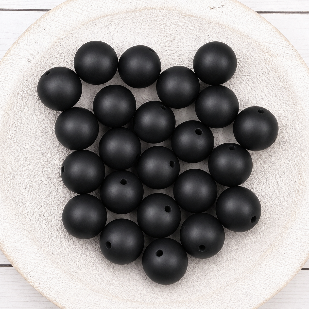 15mm Black Beads