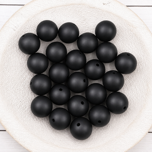 15mm Black Beads