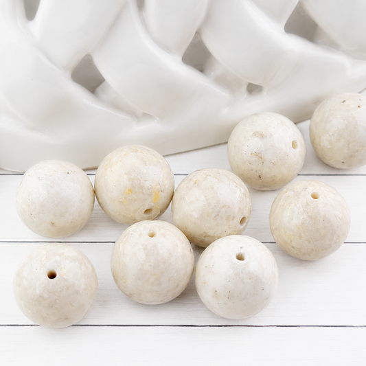Ivory Stone Beads 12mm