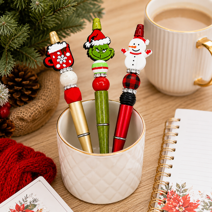 He's A Mean One Beaded Pen Set of 3