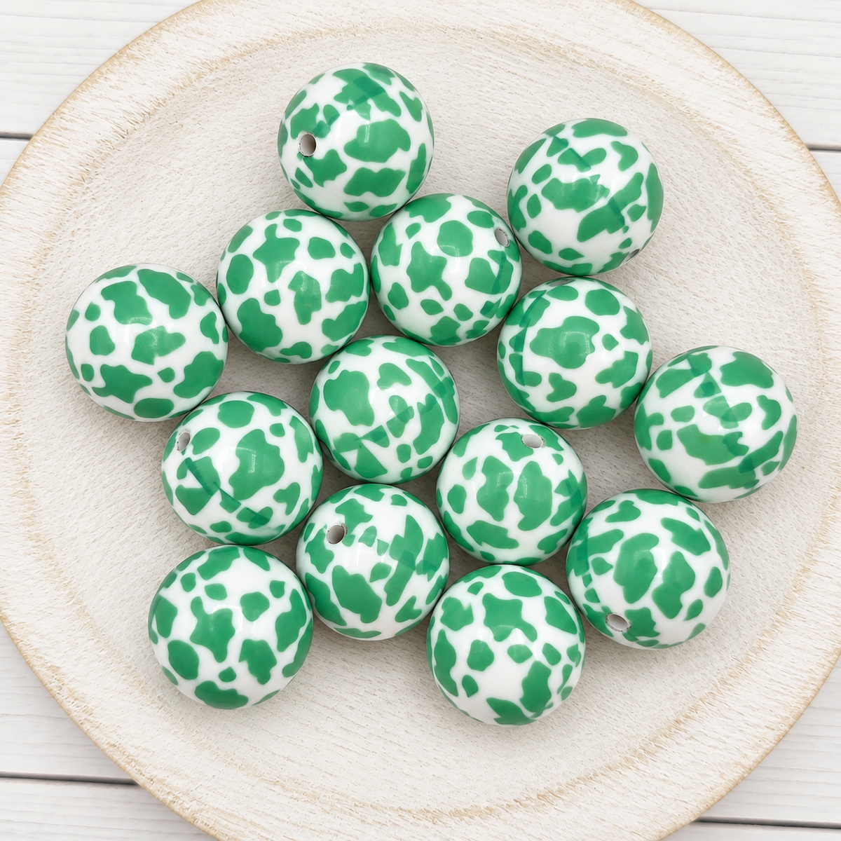 20mm Cow Print Beads