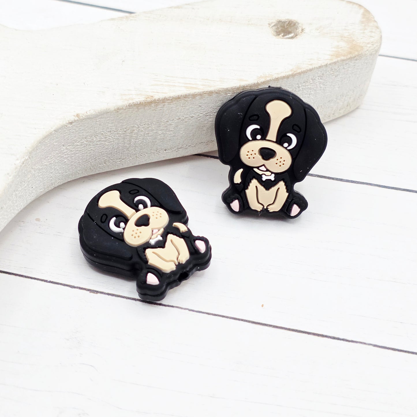 Black Dog Silicone Beads