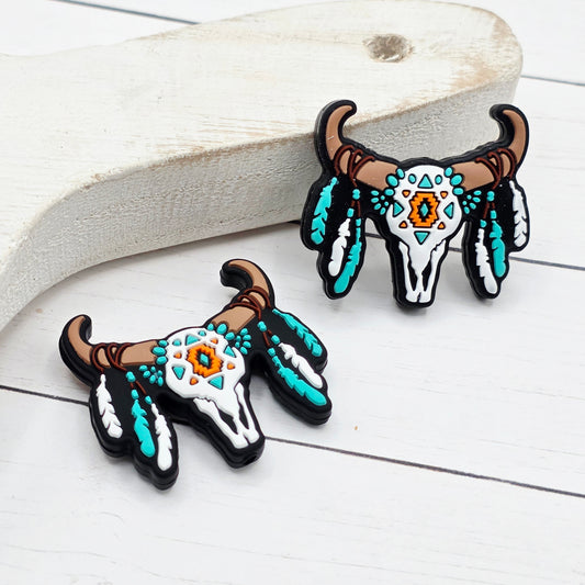 Aztec Skull Head Focal Beads