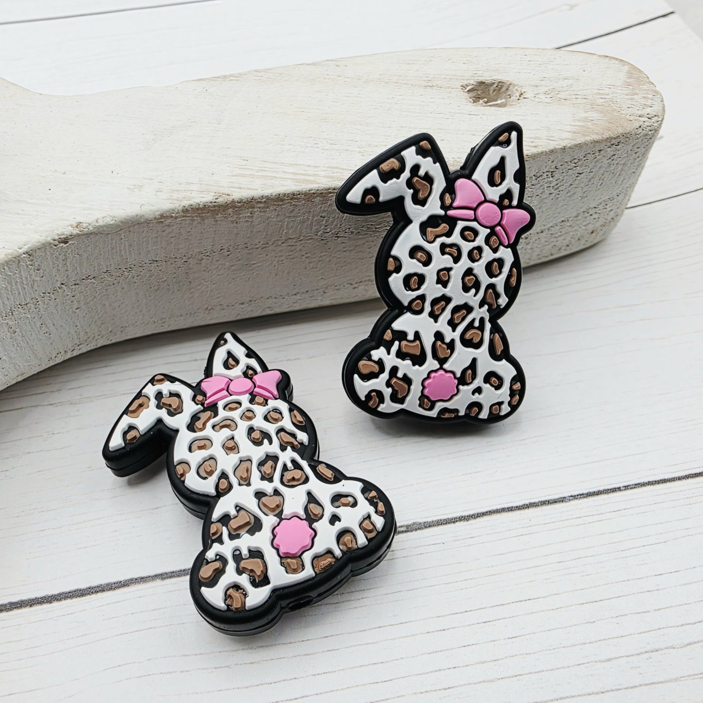 Leopard Bunny Focal Beads