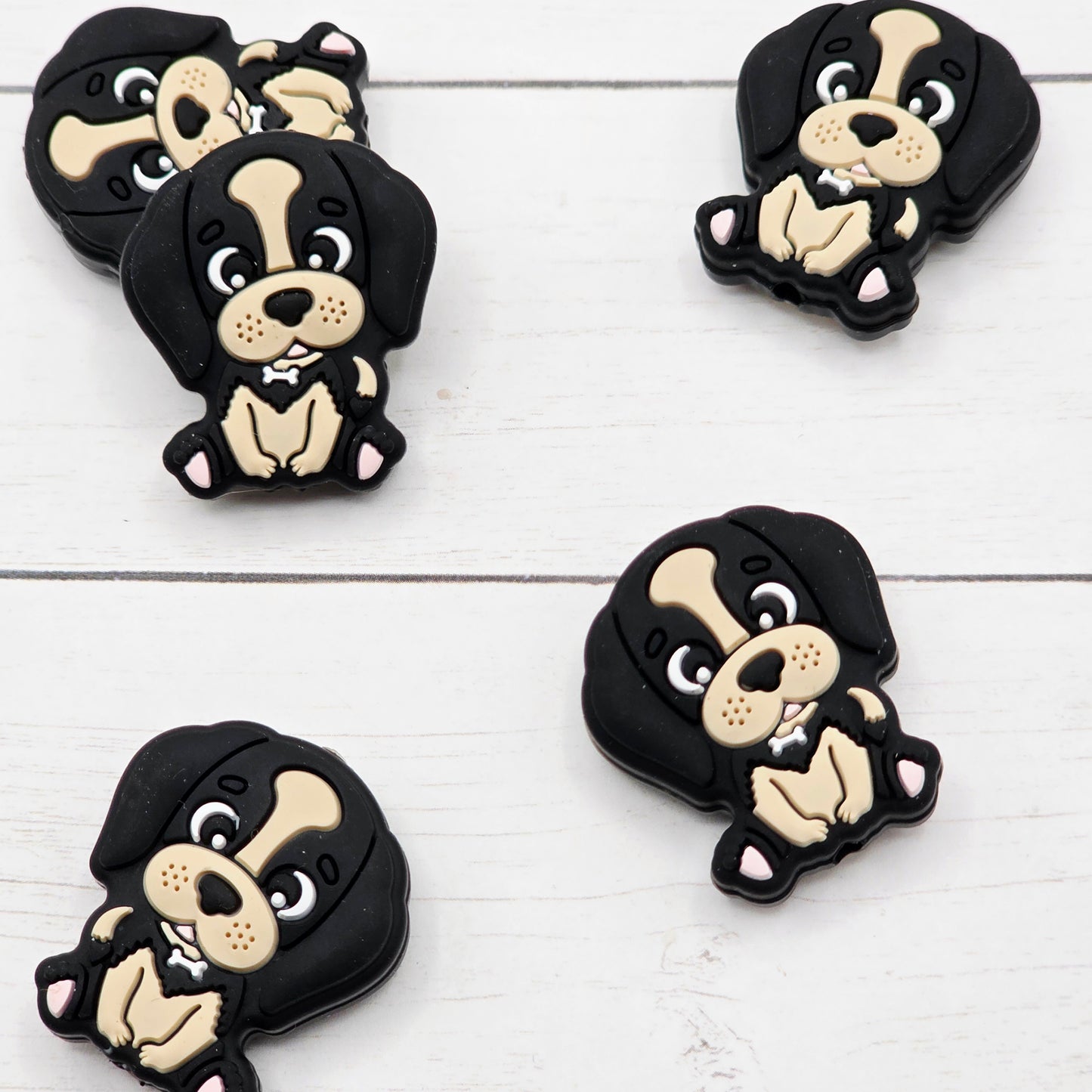 Black Dog Silicone Beads