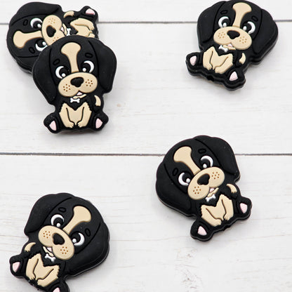 Black Dog Silicone Beads