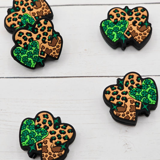 Heart Shamrock Focal Beads