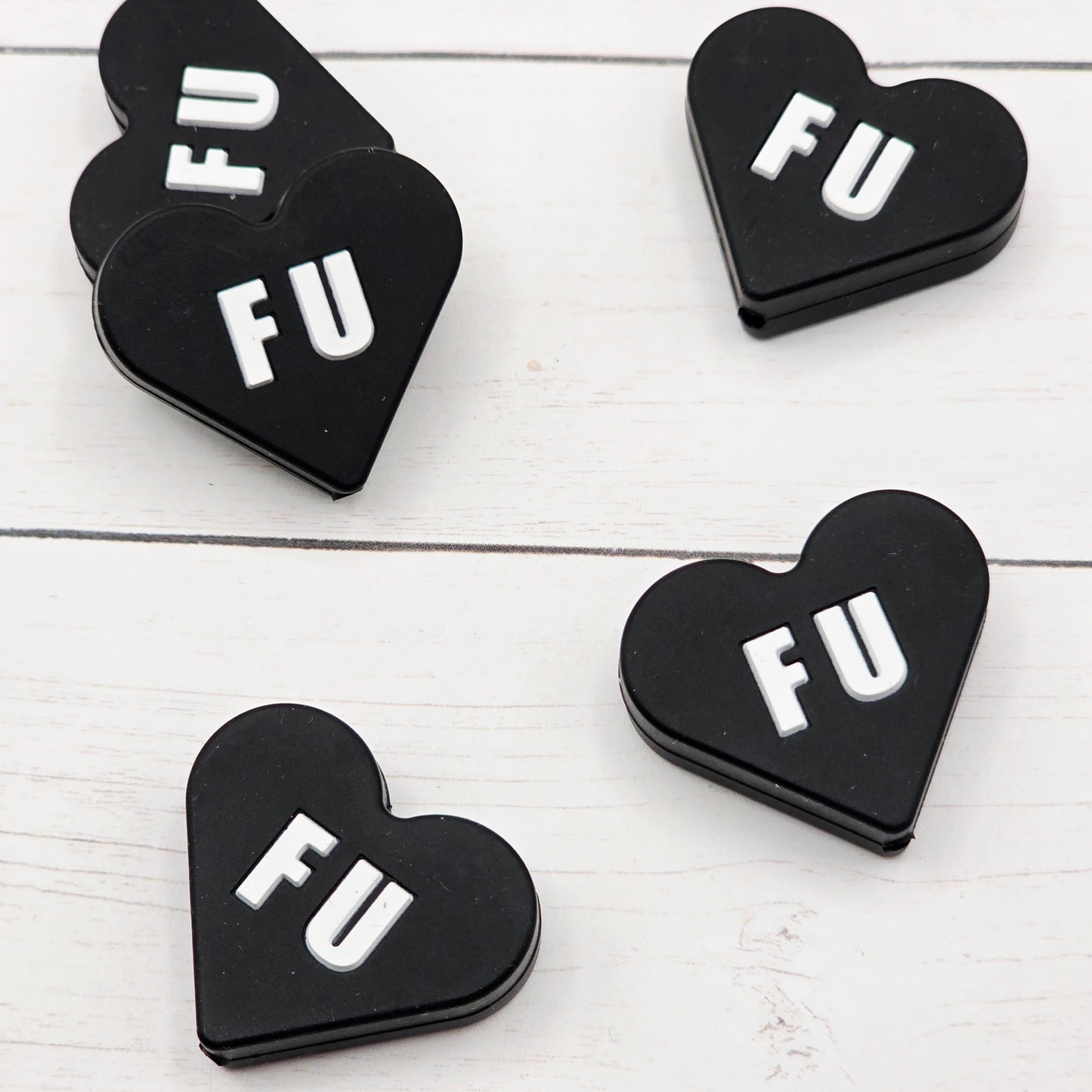 FU Black Heart Beads
