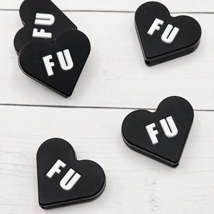 FU Black Heart Beads