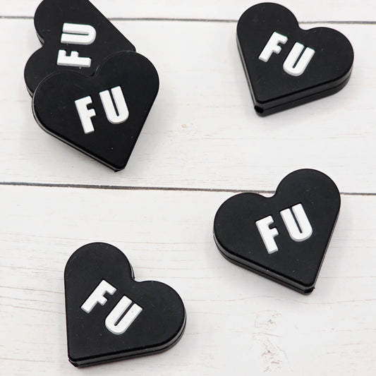 FU Black Heart Beads