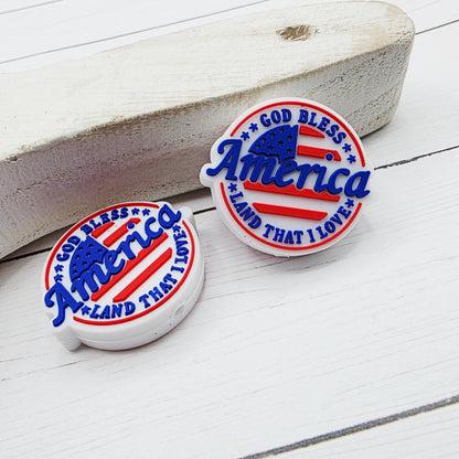 God Bless America Focal Bead
