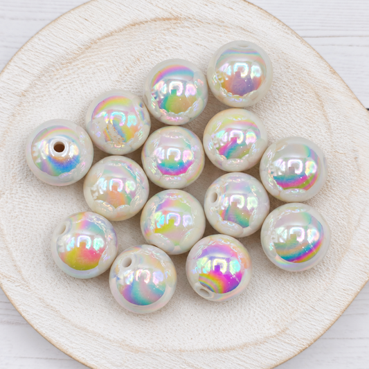 20MM White AB Beads