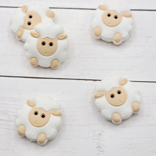 White Sheep Focal Beads