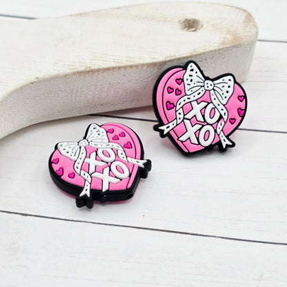Heart XOXO Focal Beads