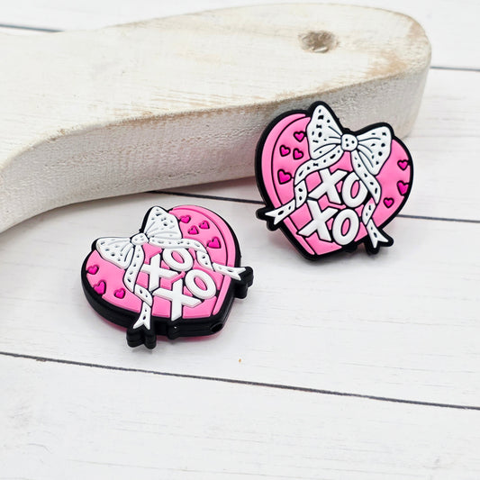 Heart XOXO Focal Beads