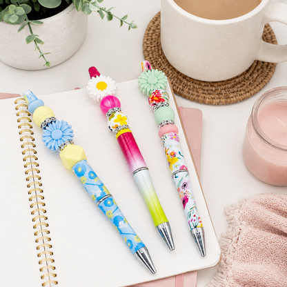 Mandarin Burst Beaded Pen Set of 3