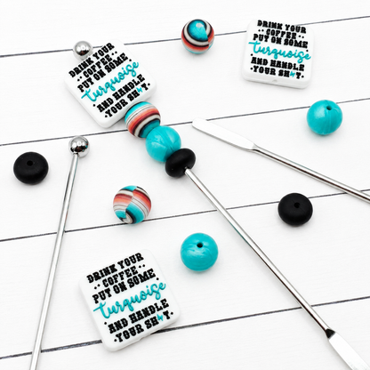 Turquoise & Coffee Vibes Stir Stick Kit