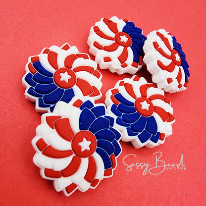 USA Flower Focal Beads