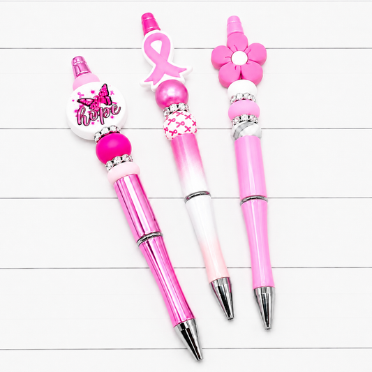 Pink Strong Beaded Pen Set of 3